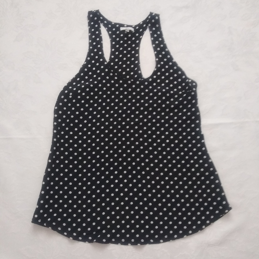 Joie Anthropologie silk polka dot top